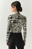 Laylani K. Blouse by Exquise in Black/Beige
