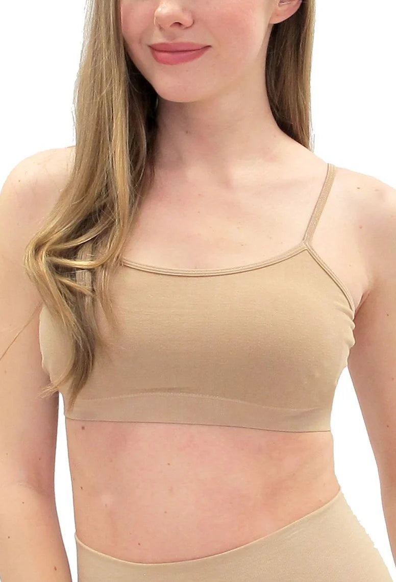 Spaghetti Strap Bra by Elietian in Tan