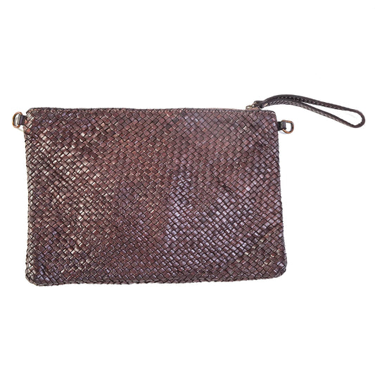 Fabiana Clutch/Crossbody by Verdipelle in Brown