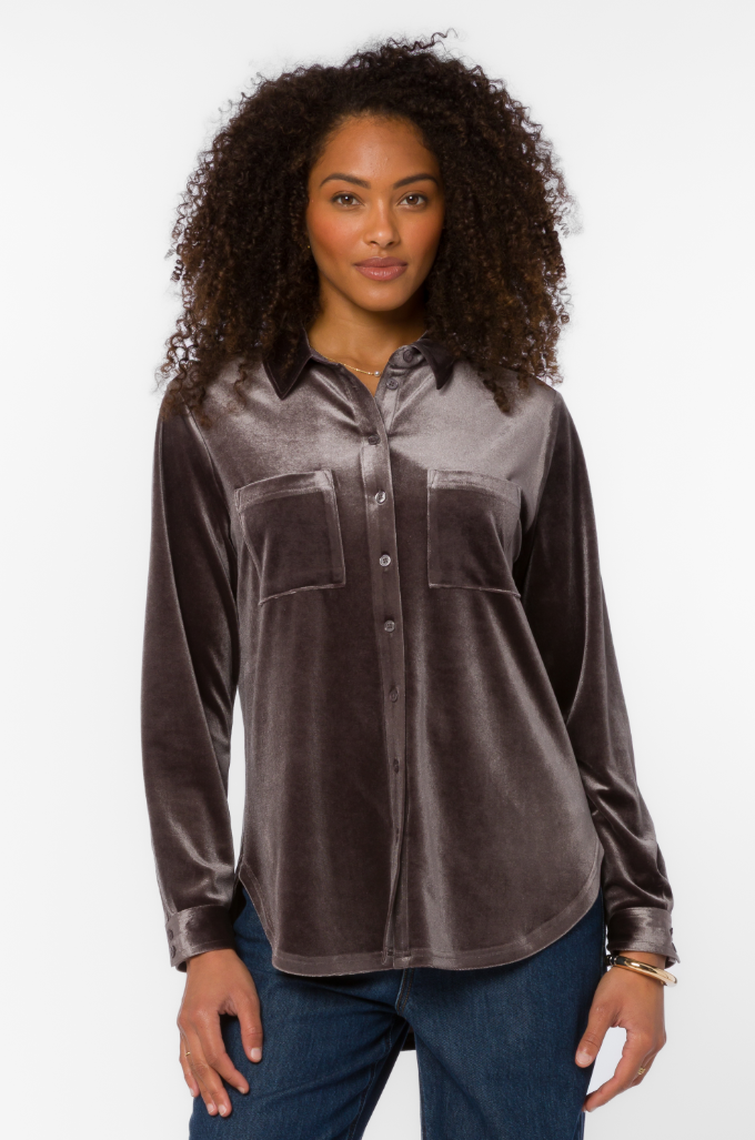 Carissa Top by Velvet Heart in Washed Grey