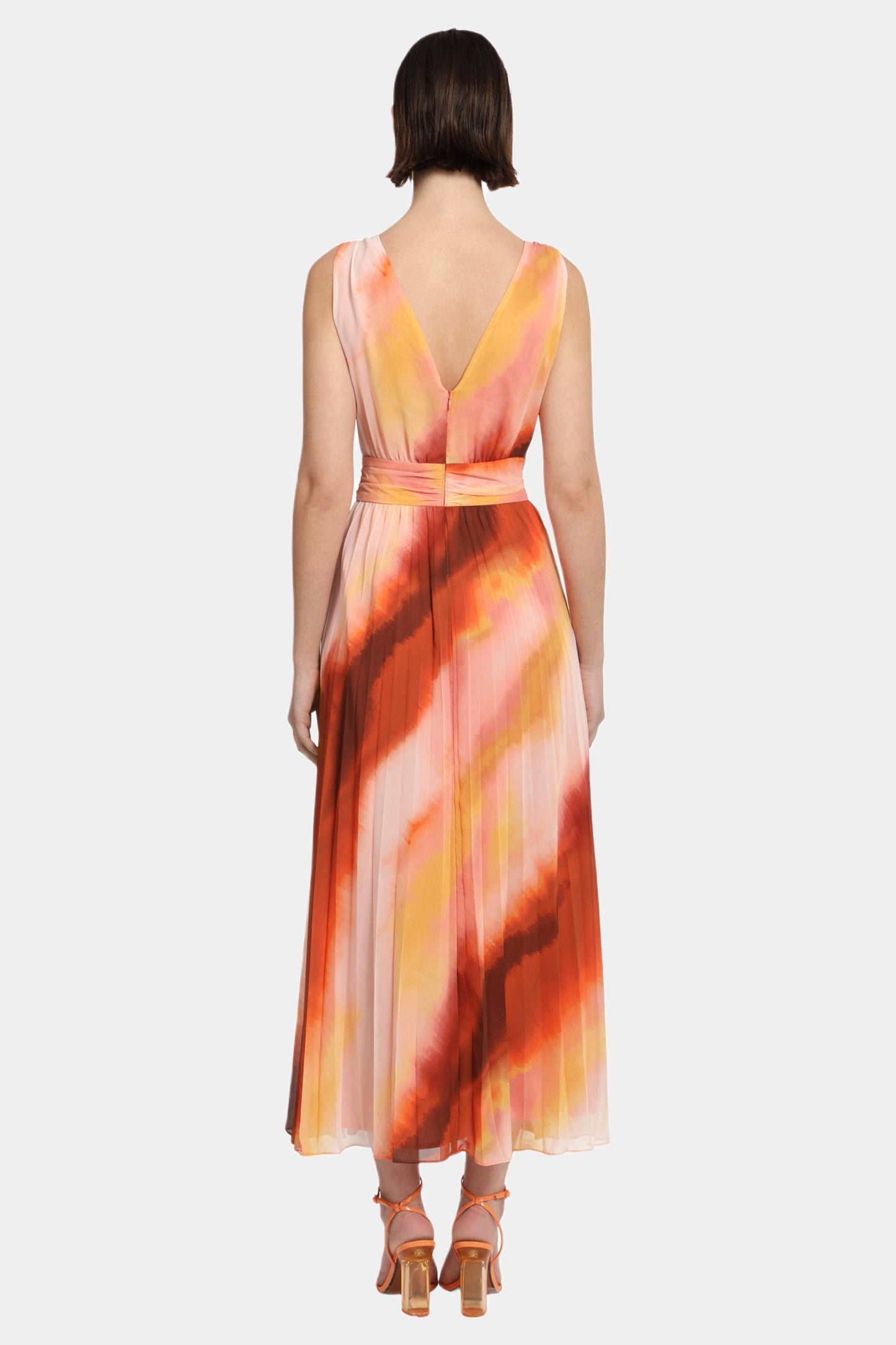Women's Sleeveless Maxi Dress by Donna Morgan in Soft Creme/Rust