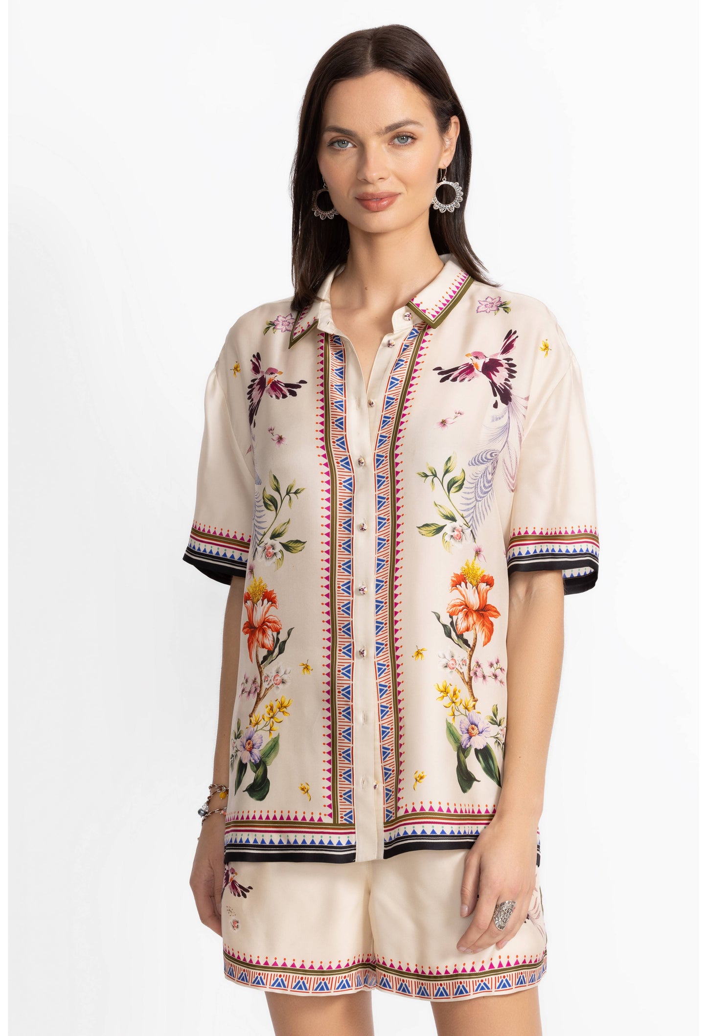 Ophelia Camp Shirt by Johnny Was in Willah