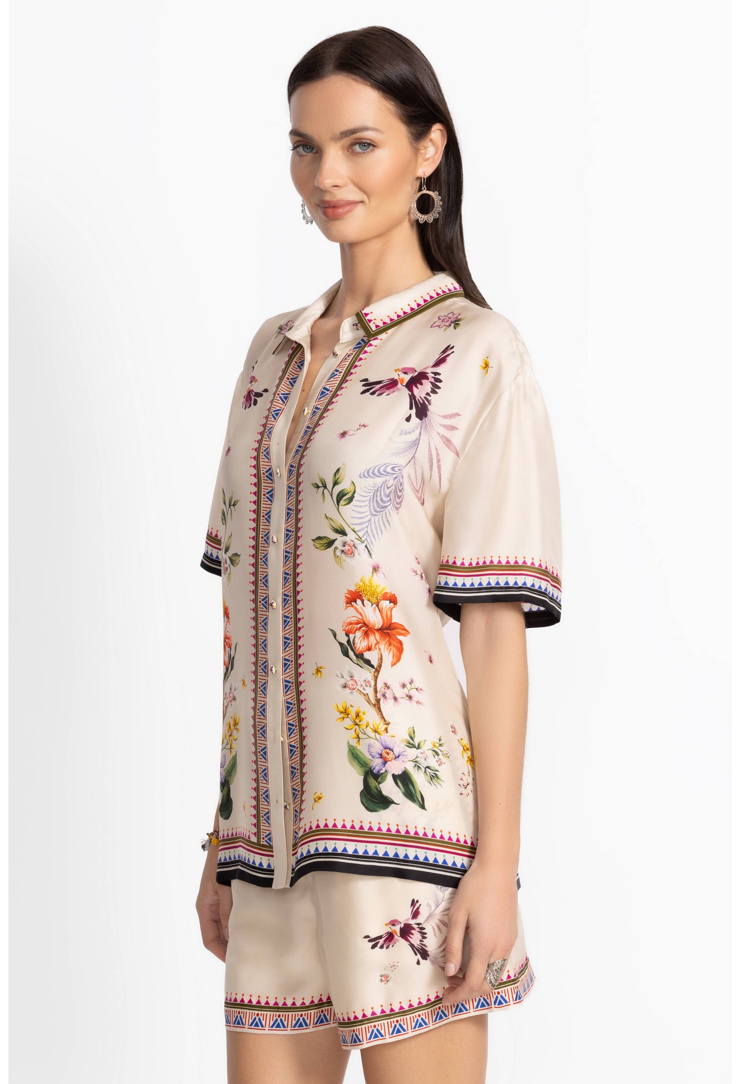 Ophelia Camp Shirt by Johnny Was in Willah