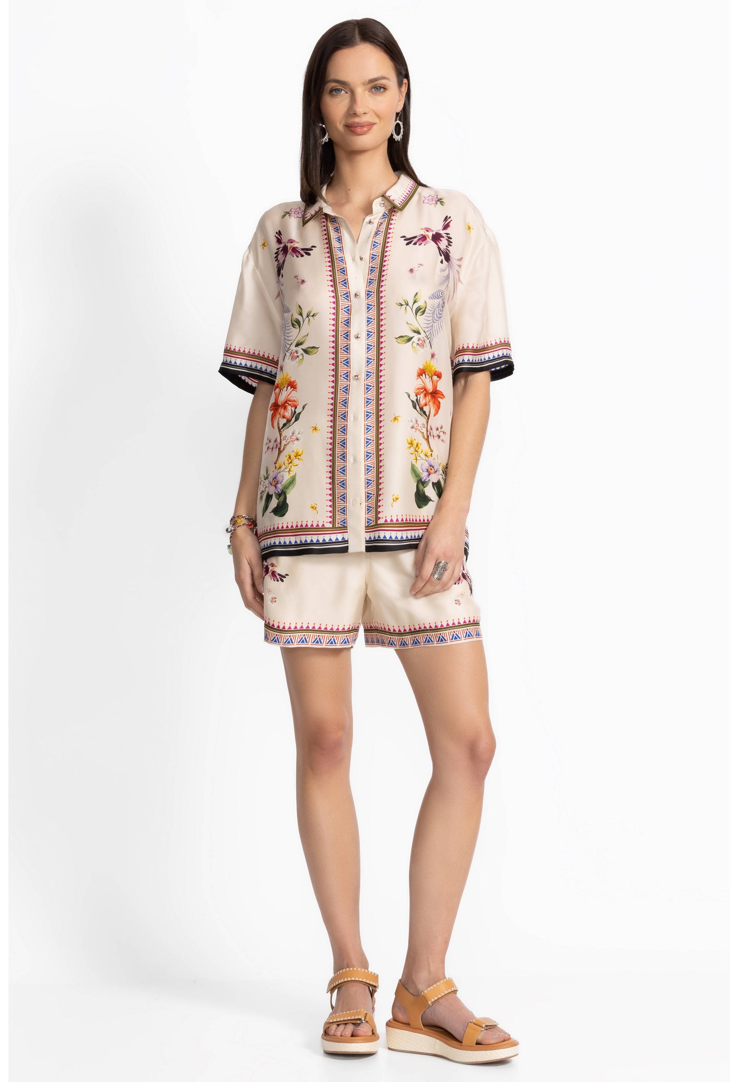 Ophelia Camp Shirt by Johnny Was in Willah