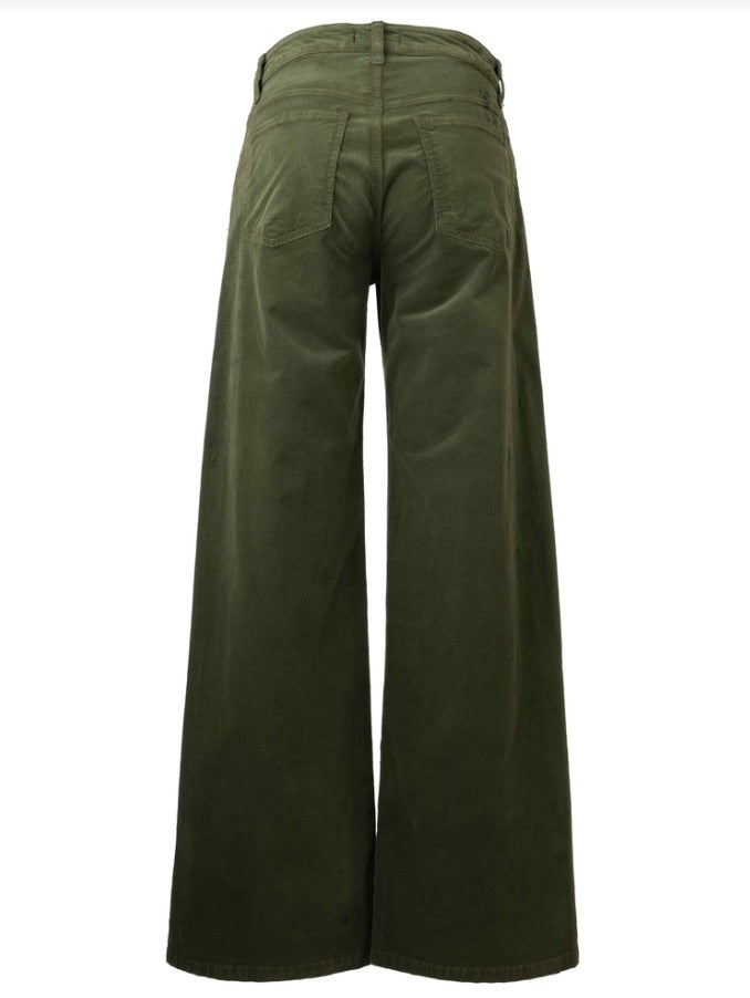 Jean High Rise Wide Leg Clean Hem Jeans by Kut from the Kloth in Leafy Green