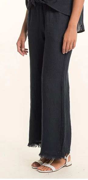 Raw Edge Pant by Linen Luv in Notte