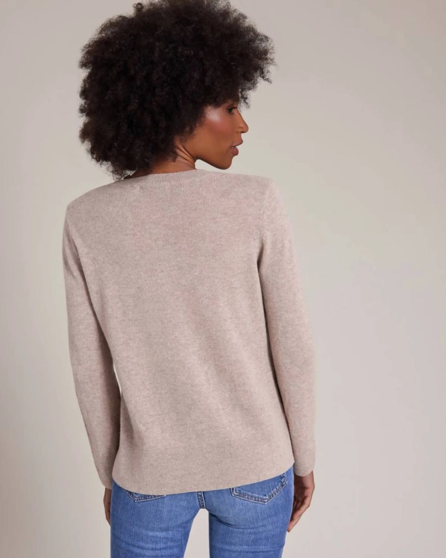 Easy Crew Neck Sweater by Alashan in Coconut