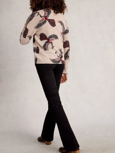 Lulu Print Cardi by White Stuff in Natural Print