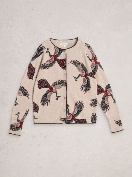 Lulu Print Cardi by White Stuff in Natural Print