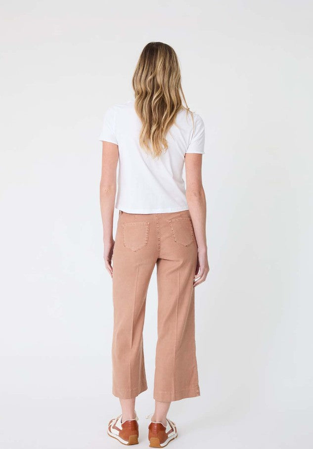 Annabelle Crop Wide Leg Pant by Level 99 in Mocha Mousse
