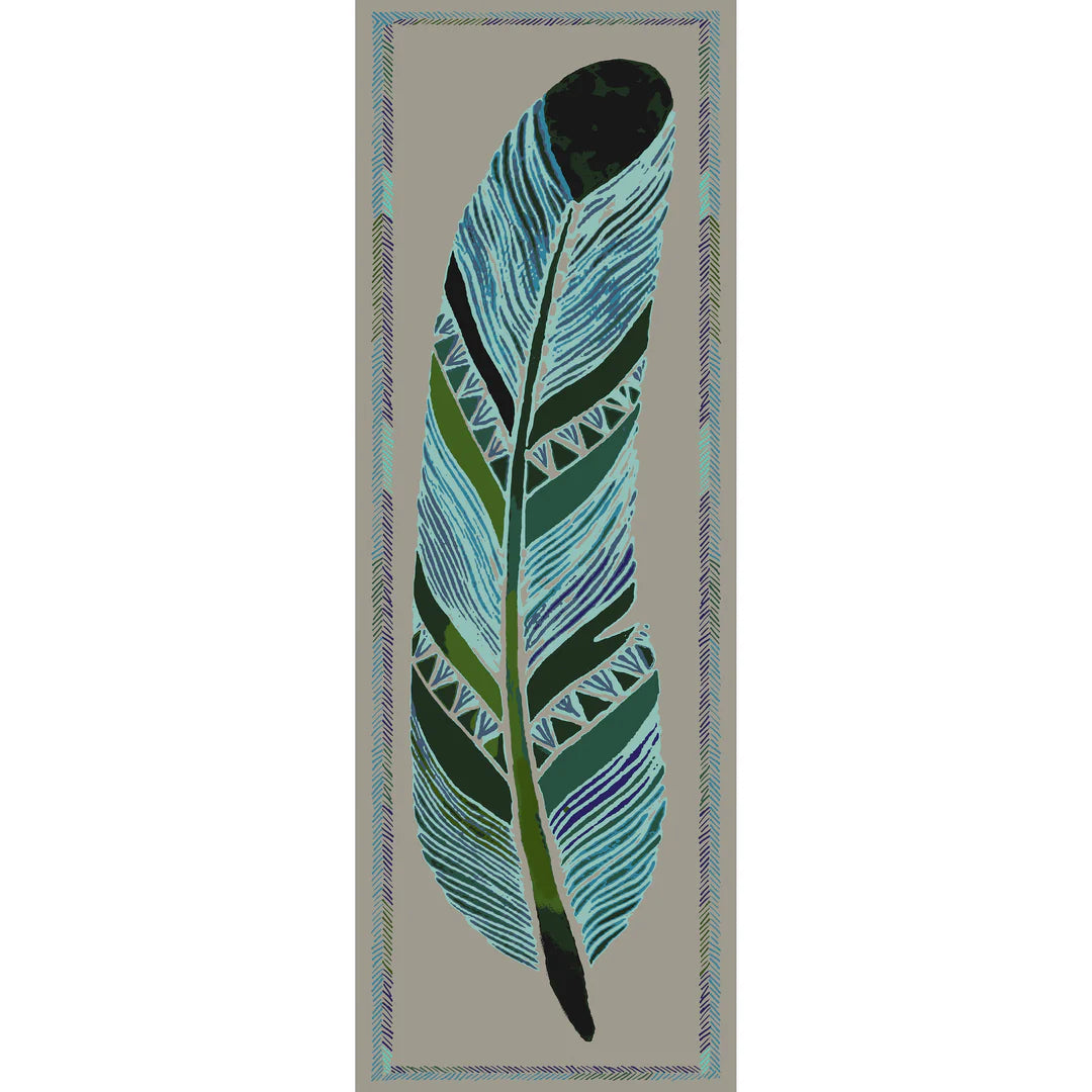 Ohio Big Feather Printed Wool Stole by Supplement d'AM in Olive