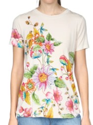 The Janie Favorite Short Sleeve Crew Neck Tee by Johnny Was in Orlaya