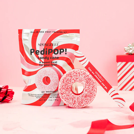 Candy Cane Holiday PediPOP Pedi Buffer and Nail File by Spongelle