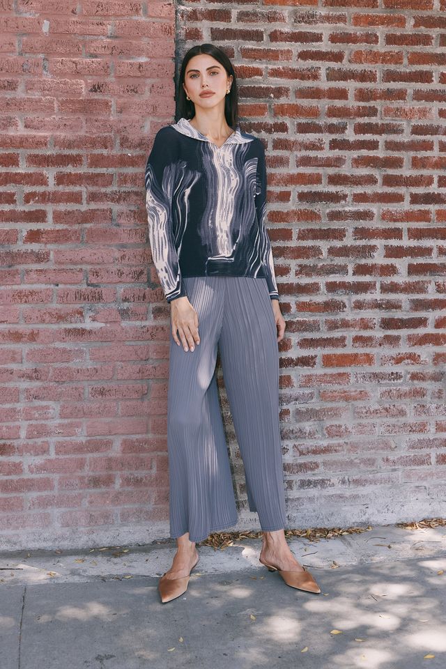 Kayla Brushstroke Top by Wild Cosmos in Black / Vanilla