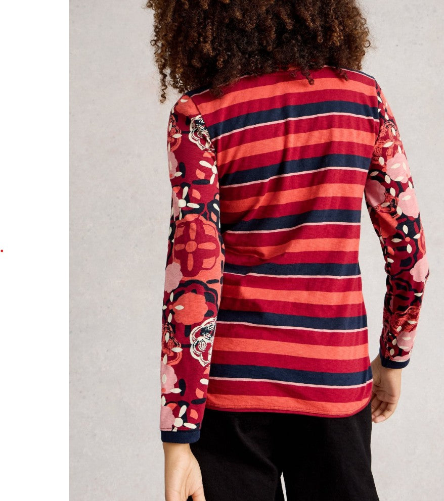 Clara Long Sleeve Tee by White Stuff in Red Print