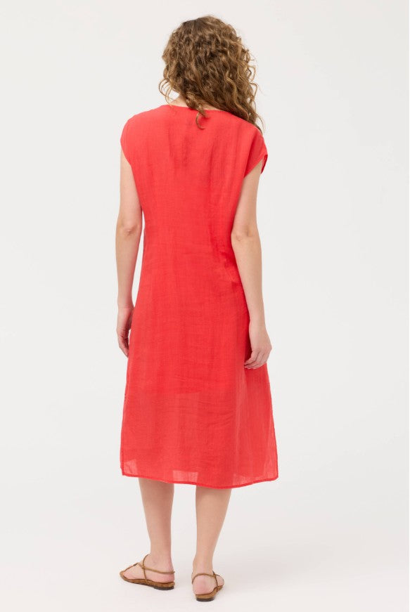 Hannah Side Slit Shift by Johnny Was in Racer Red