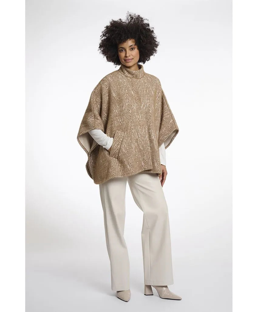 Rosanna Cape by Rino & Pelle in Brew Birch Zigzag