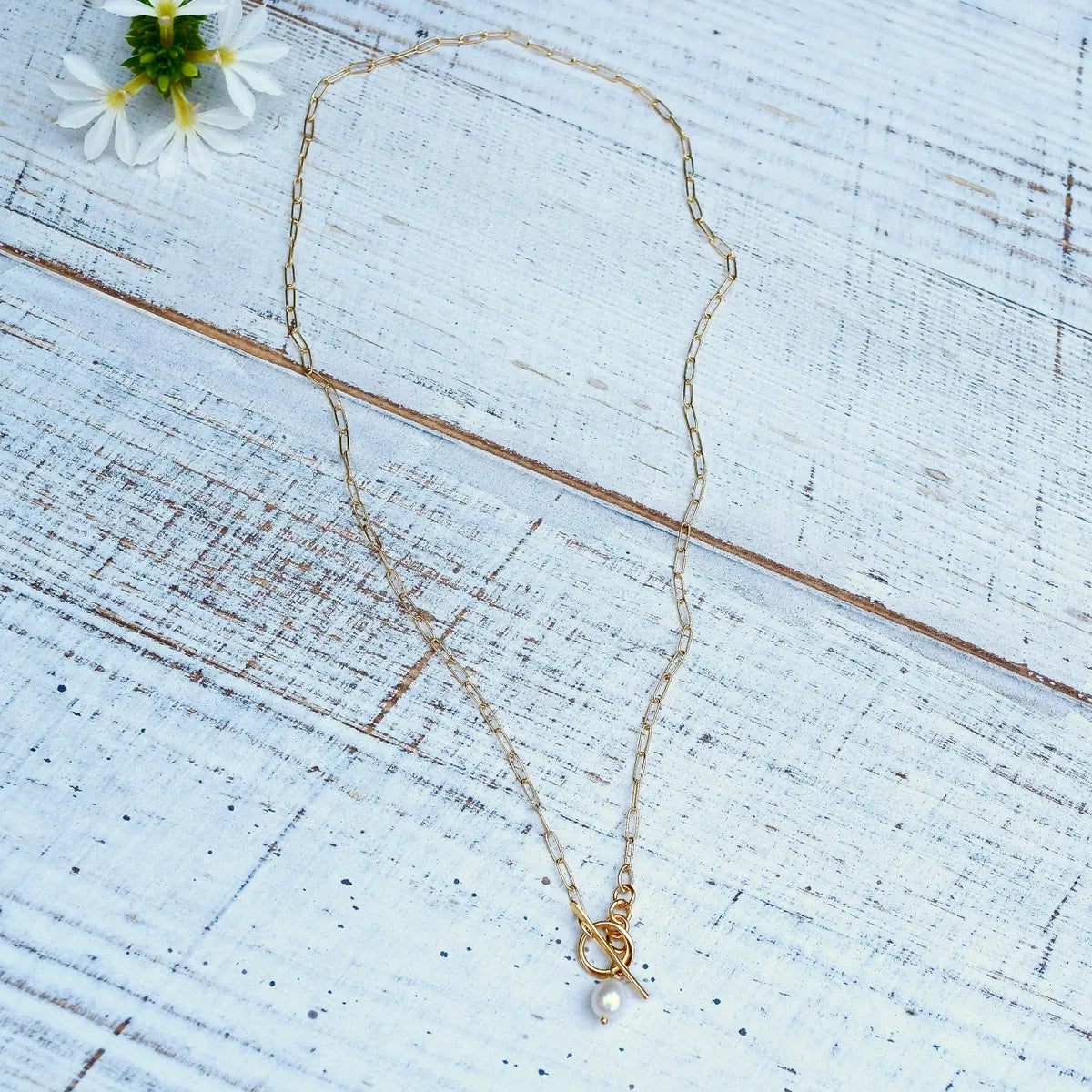 Make Me Smile Necklace by Amy Wells Designs in Freshwater Pearl