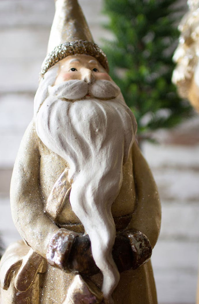 Set of Two Resin Santas by Kalalou