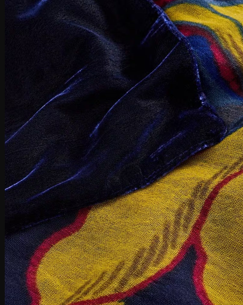 Velvet Printed Scarf by White Stuff in Blue