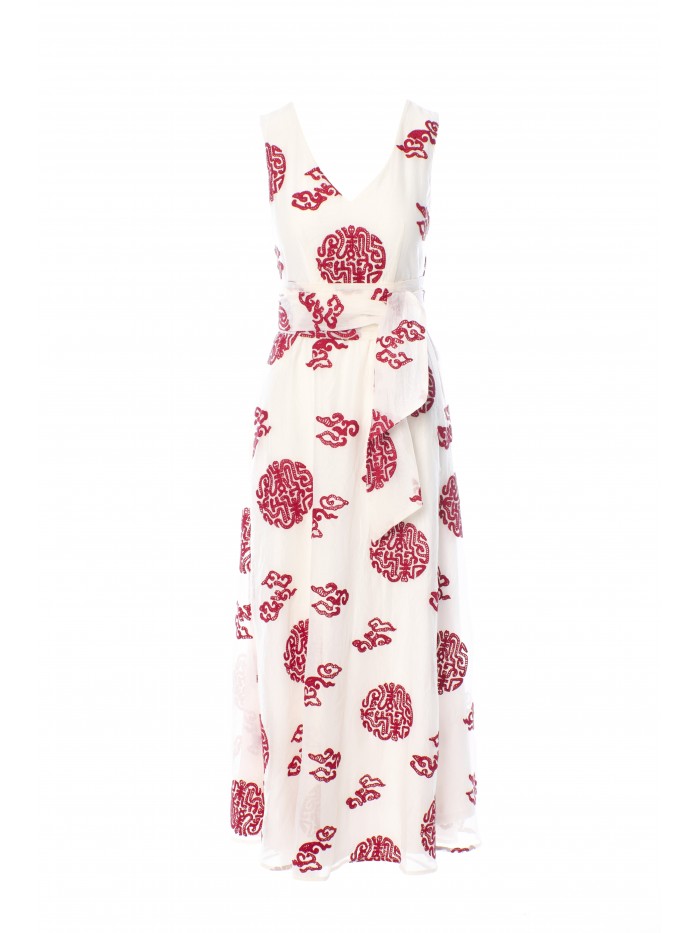 Castle Dress by Anonyme in White/Red