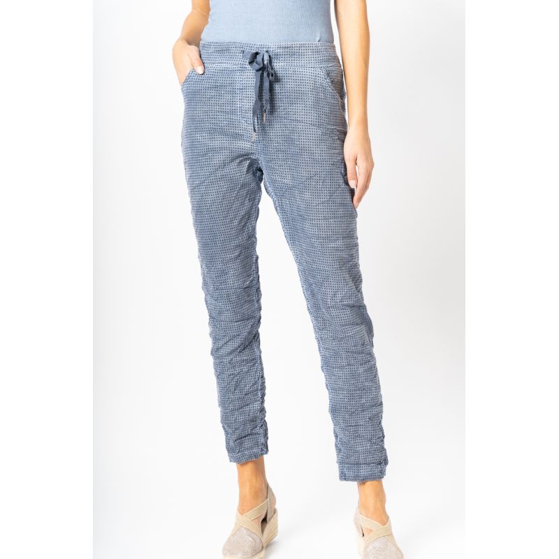 Suede Star Jegging by Look Mode in Blue Jean