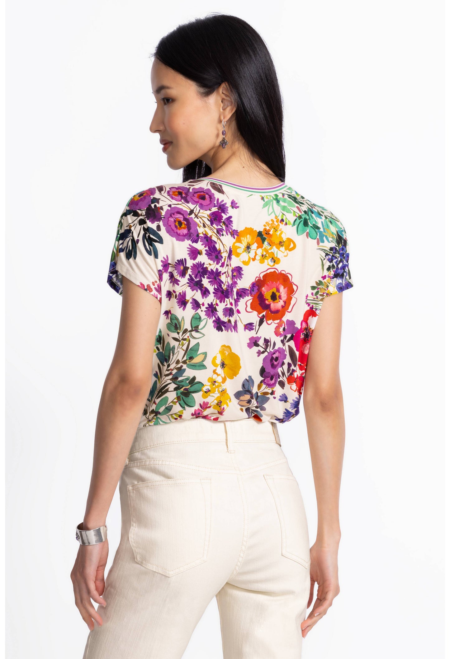 The Jaine Favorite Relaxed Dolman Sleeve Tee by Johnny Was in Evalon