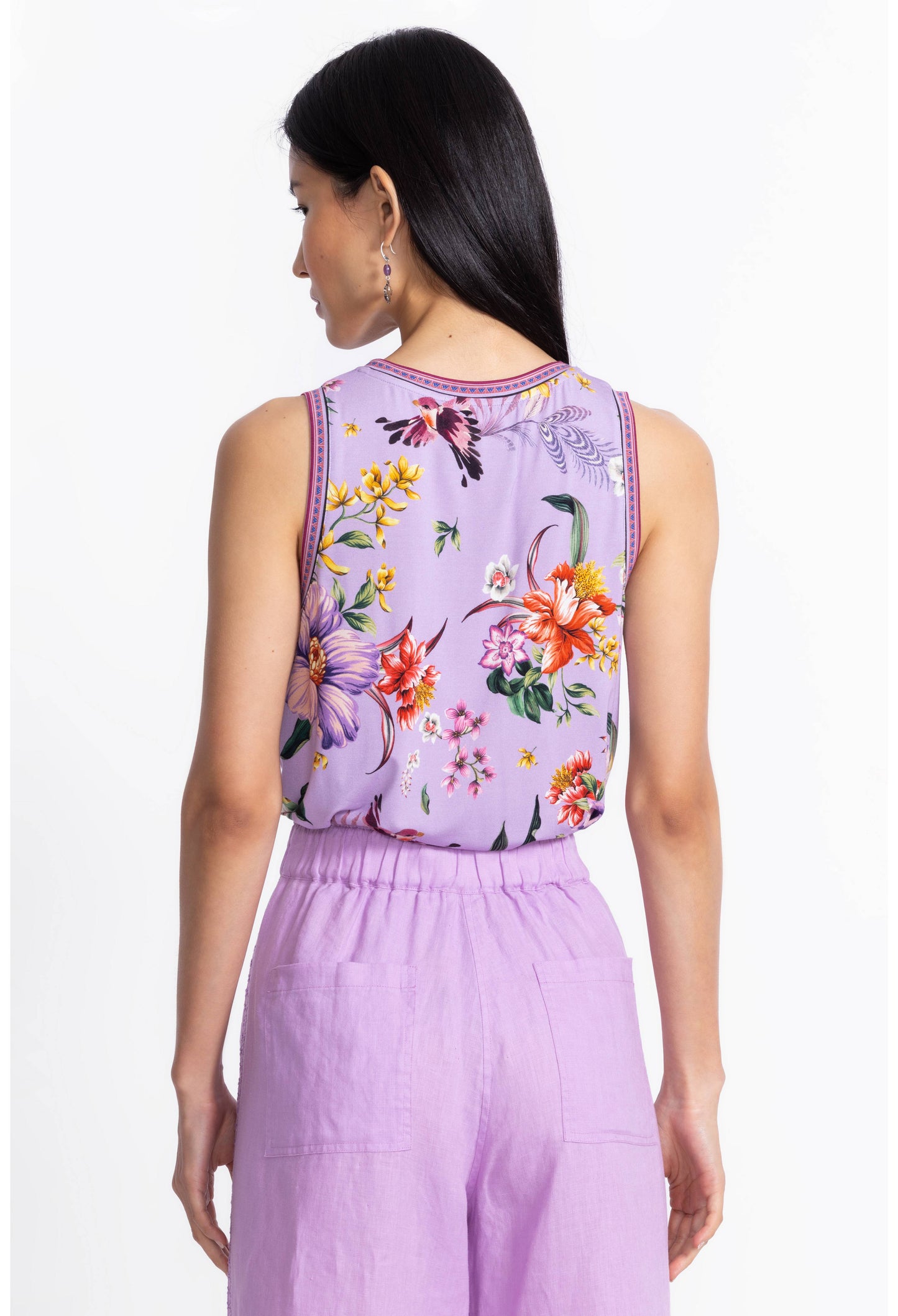 The Jaine Favorite Crew Neck Swing Tank by Johnny Was in Willa Lavender