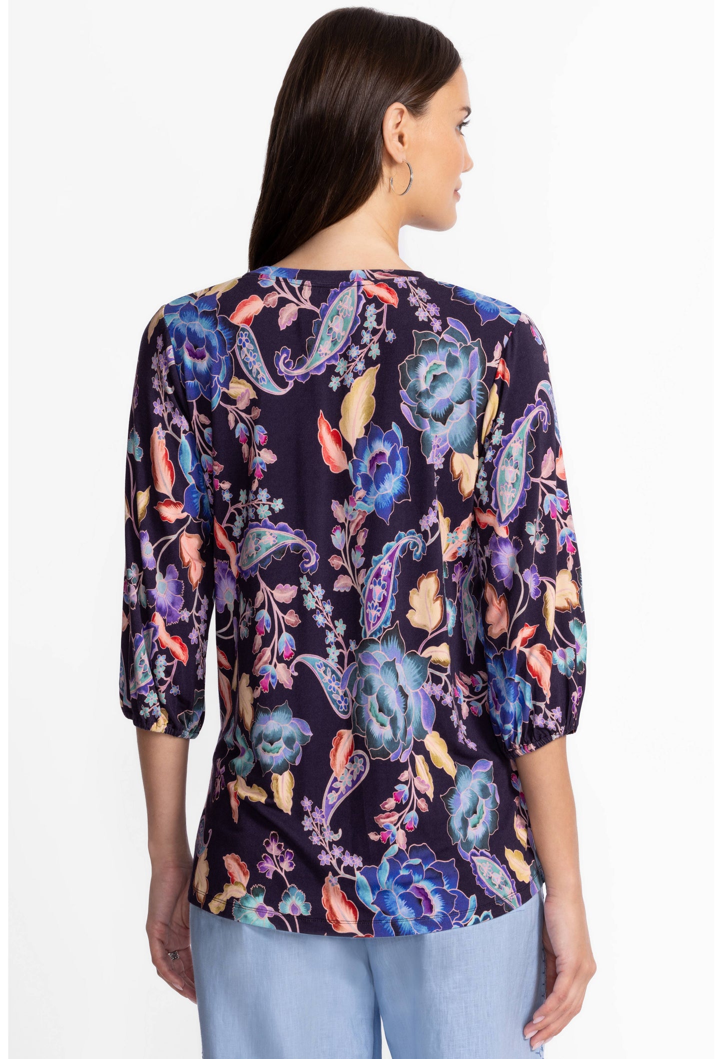 The Janie Favorite Puff Sleeve Top by Johnny Was in Stevie's Garden