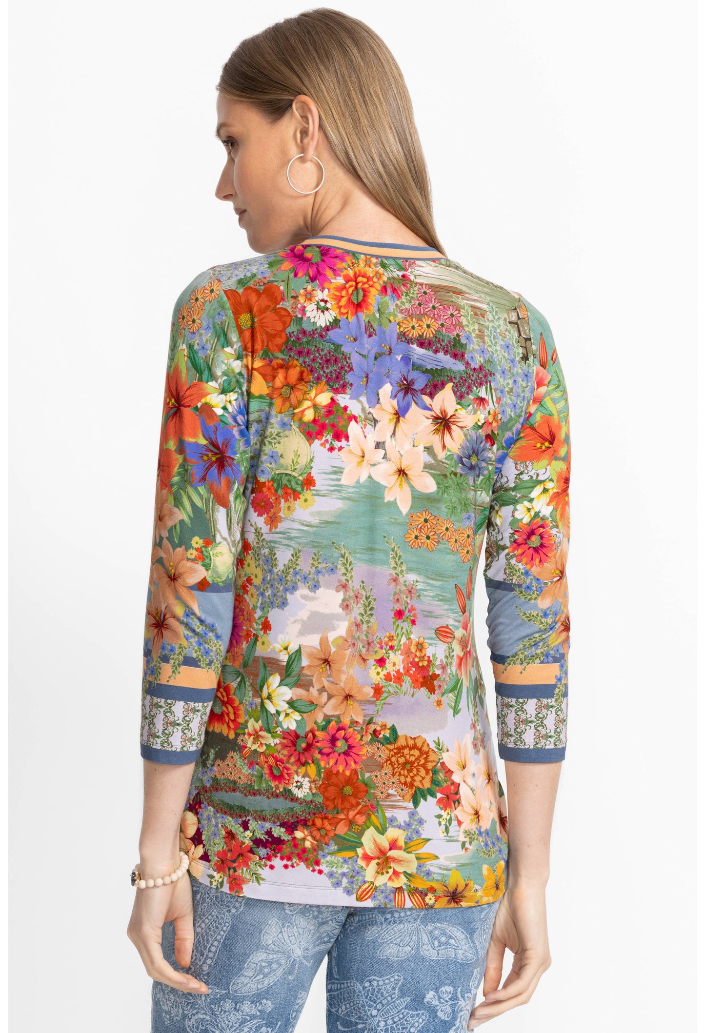 The Janie Favorite 3/4 Sleeve Crew Neck Tee in Asteria