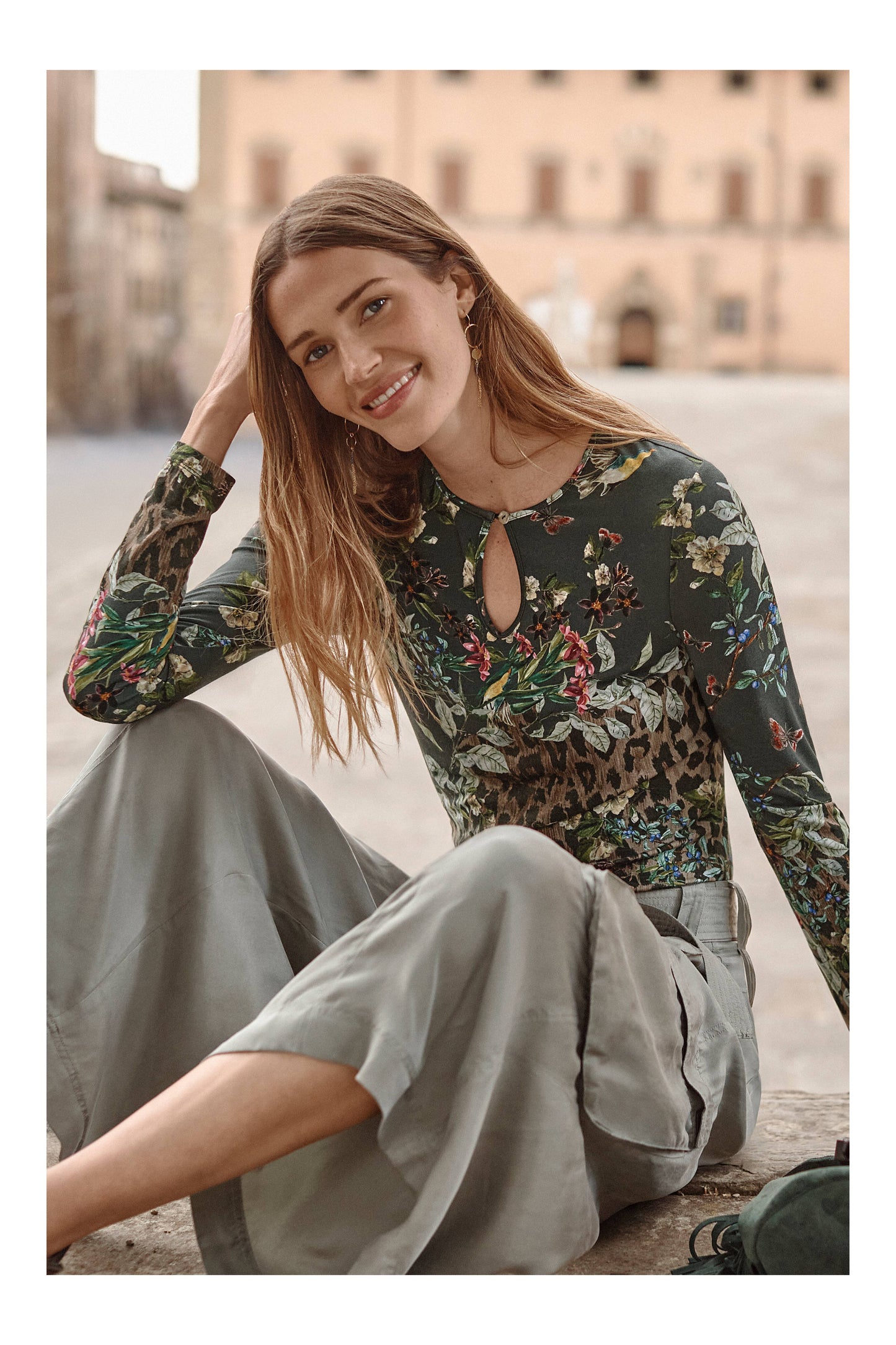 The Janie Favorite Keyhole Top by Johnny Was in Ash Bird
