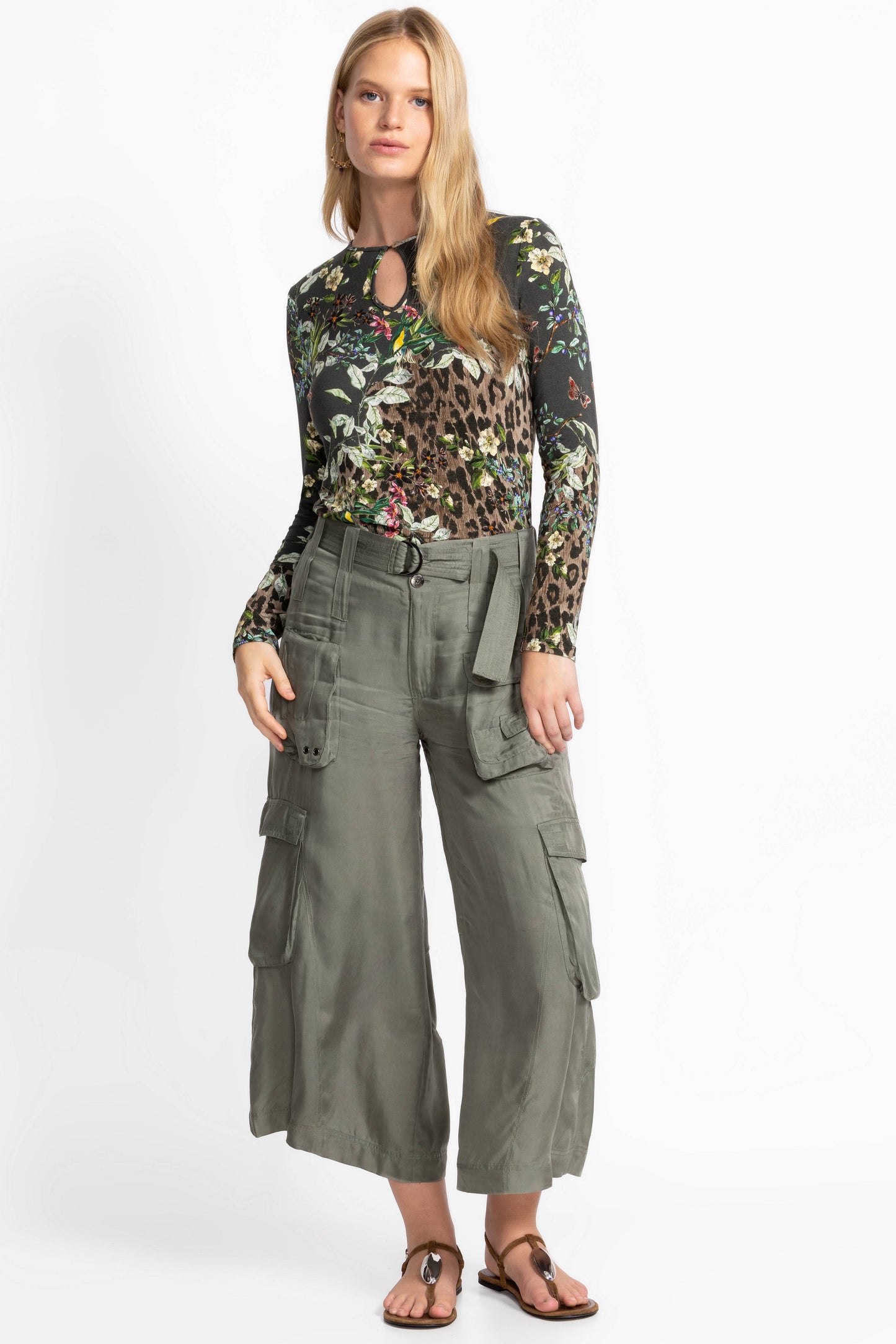 The Janie Favorite Keyhole Top by Johnny Was in Ash Bird