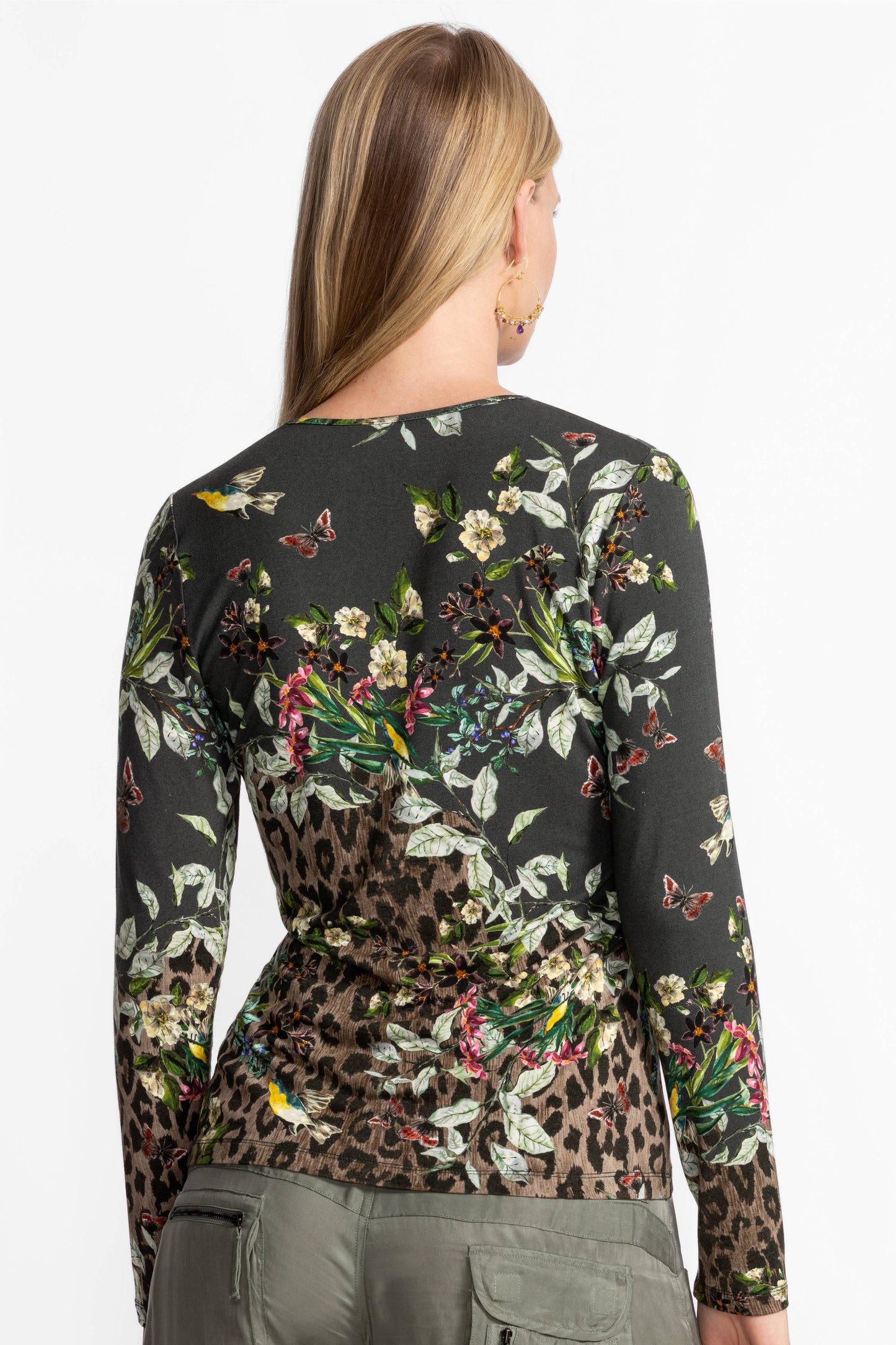 The Janie Favorite Keyhole Top by Johnny Was in Ash Bird