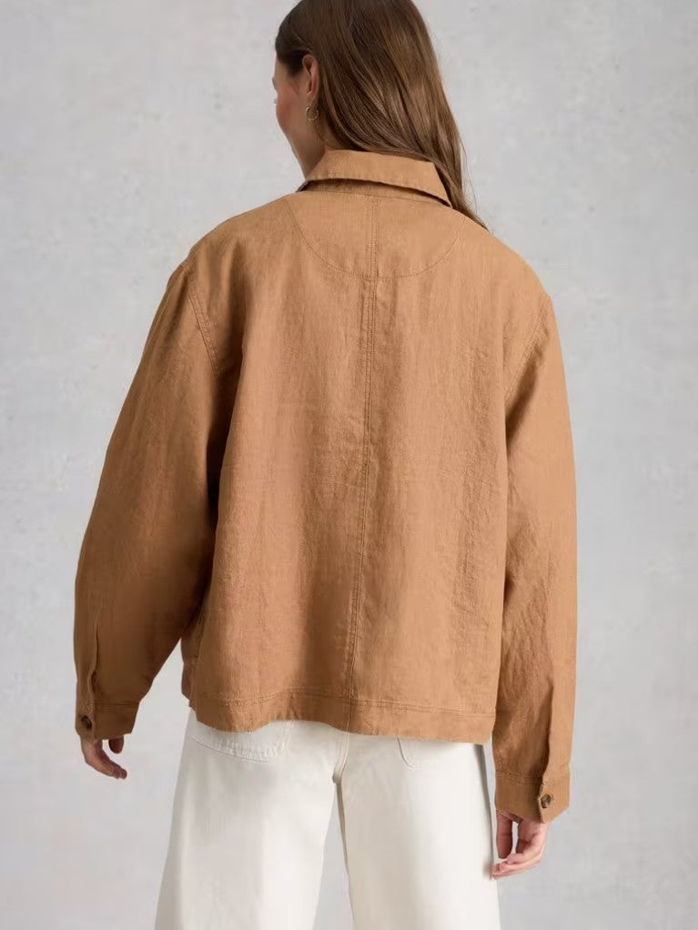 Isabel Linen Jacket by White Stuff in Mid Tan