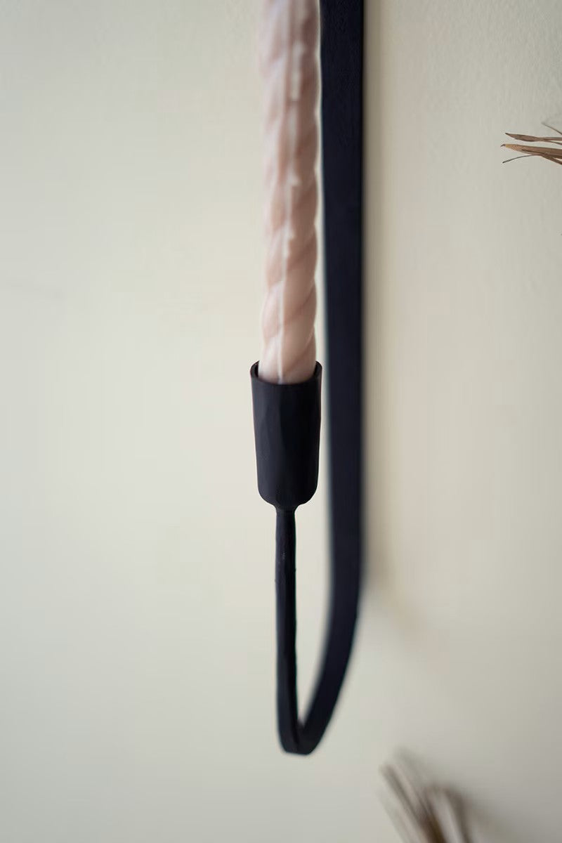 Forged-iron single taper wall sconce by Kalalou