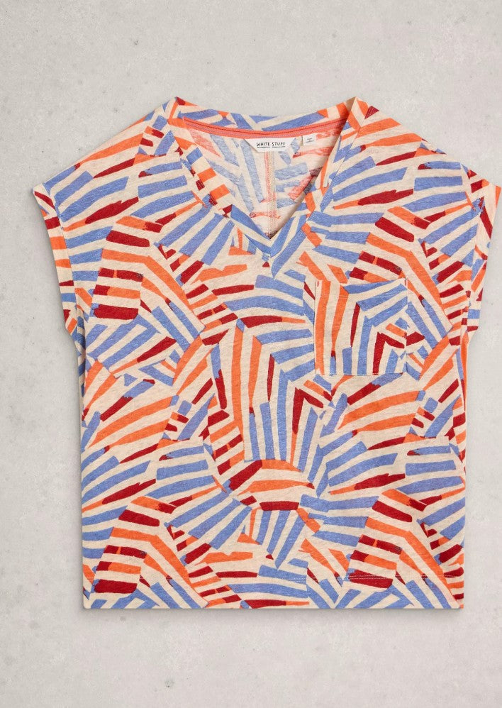 Iris Linen Tee by White Stuff in Natural Multi