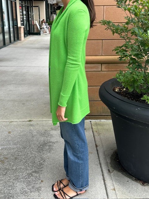 Cashmere Cardigan by InCashmere in Moss Green