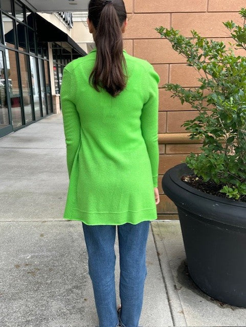 Cashmere Cardigan by InCashmere in Moss Green