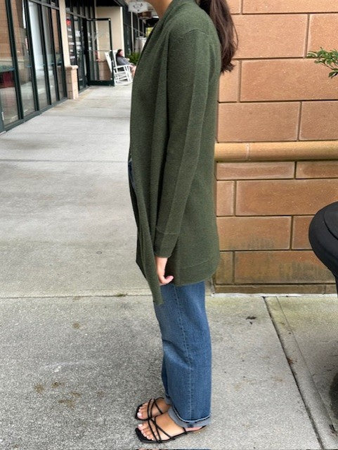 Cashmere Cardigan by InCashmere in Heather Pine