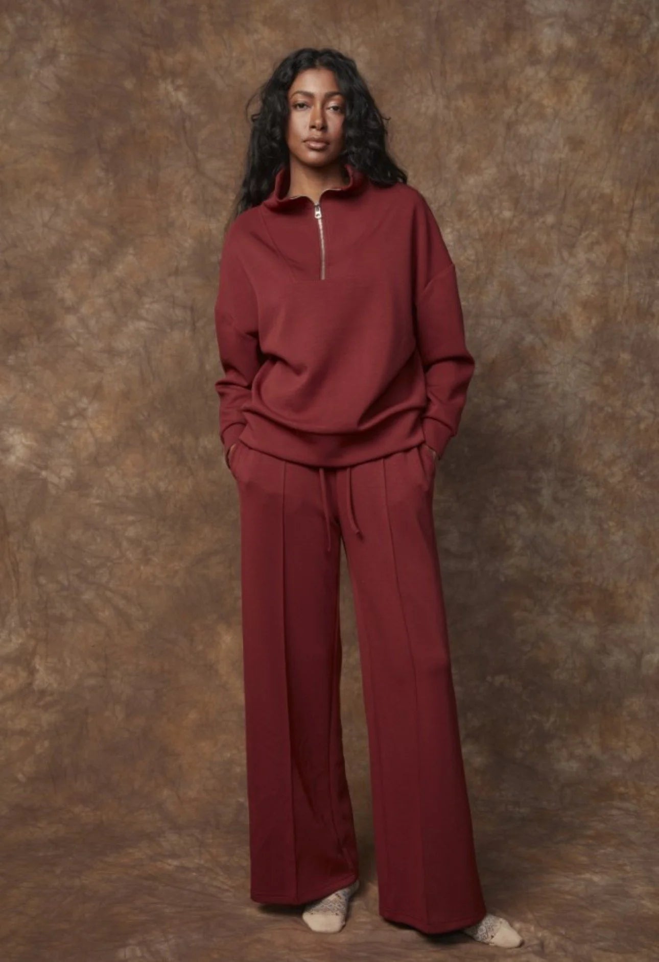 Seanni Soft Knit Long Sleeve Pullover by RD Stylein Chili