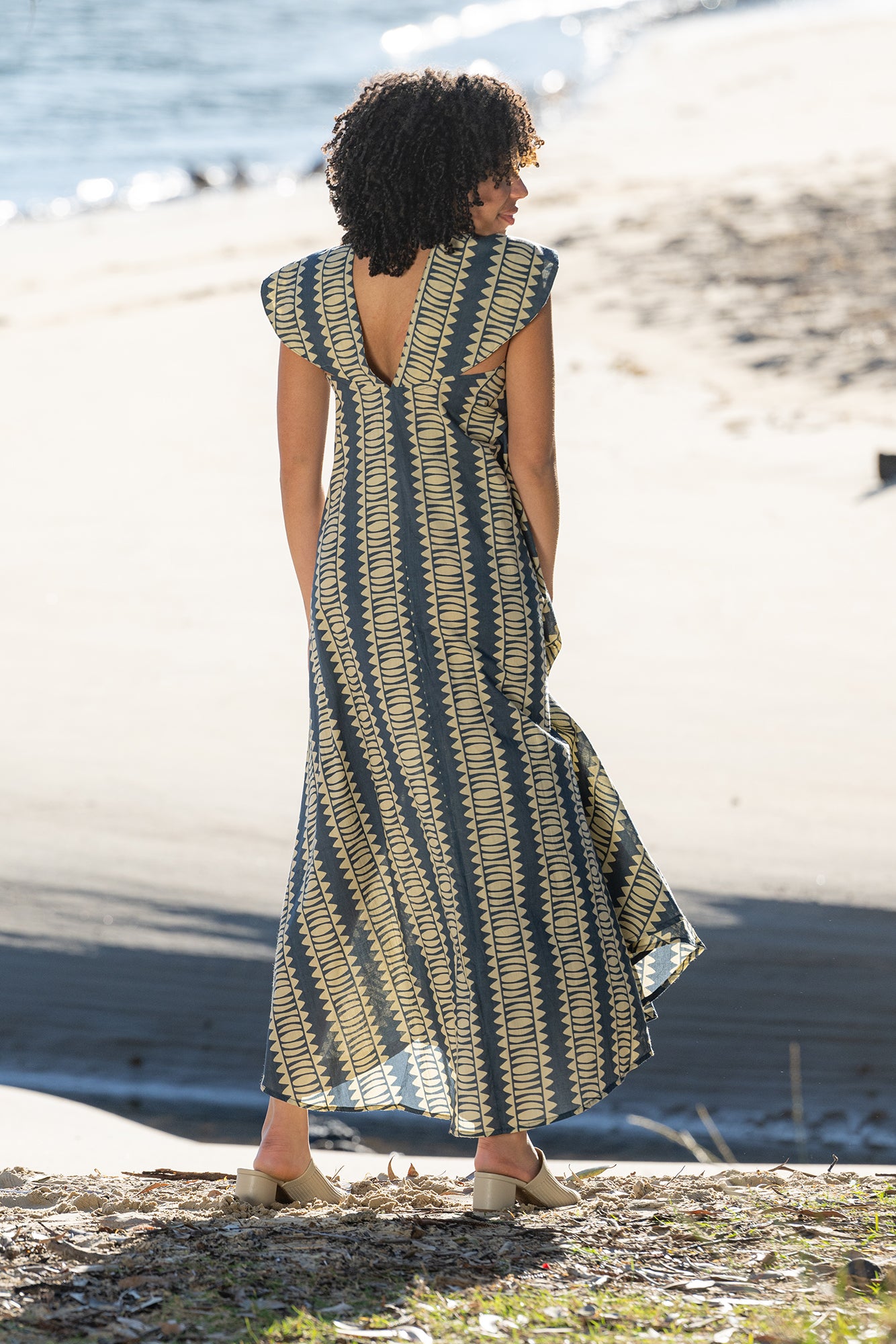 Hemi Cotton Dress by Cienna in Blue