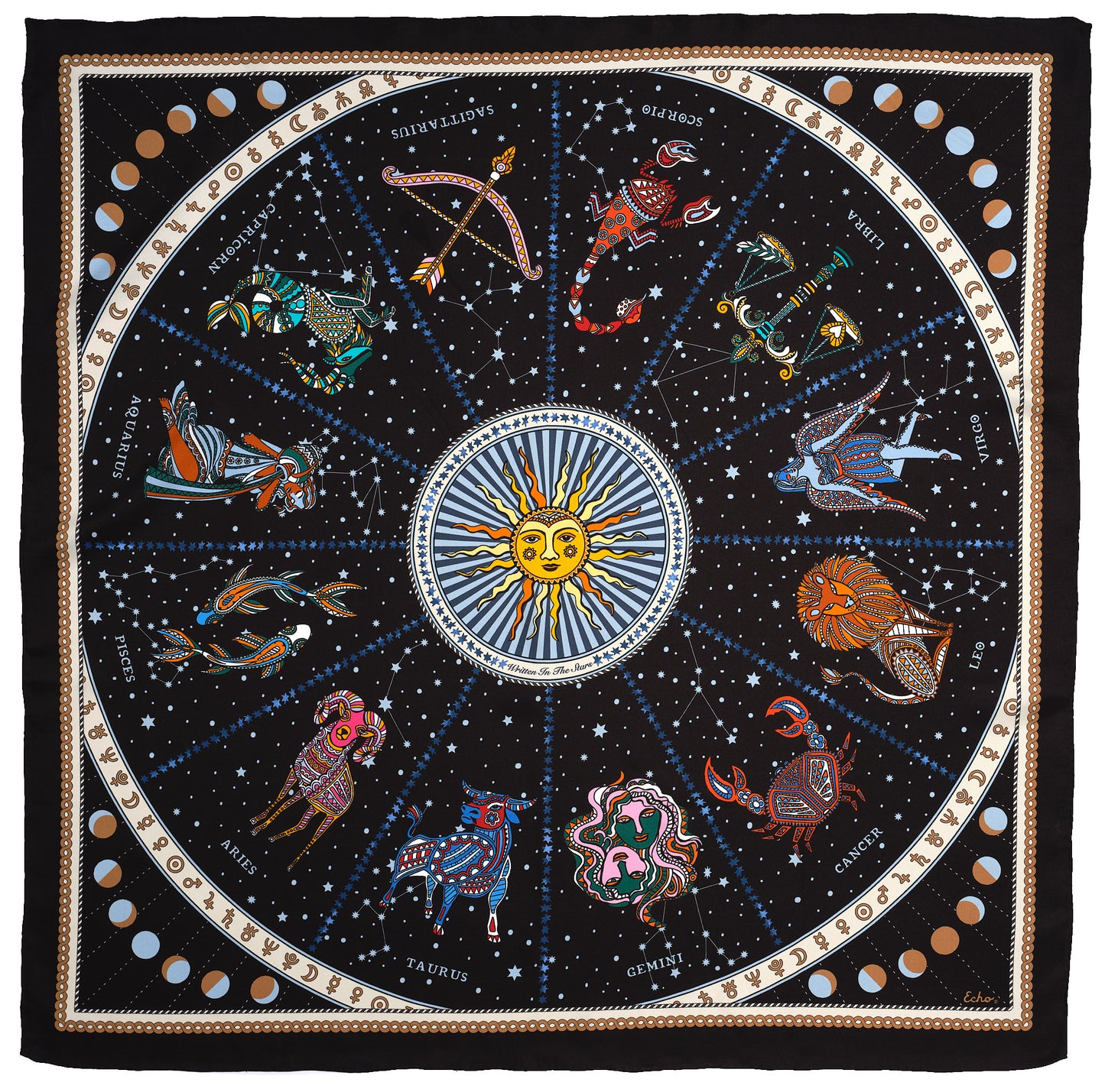 Written in the Stars 35" Silk Square by Echo New York