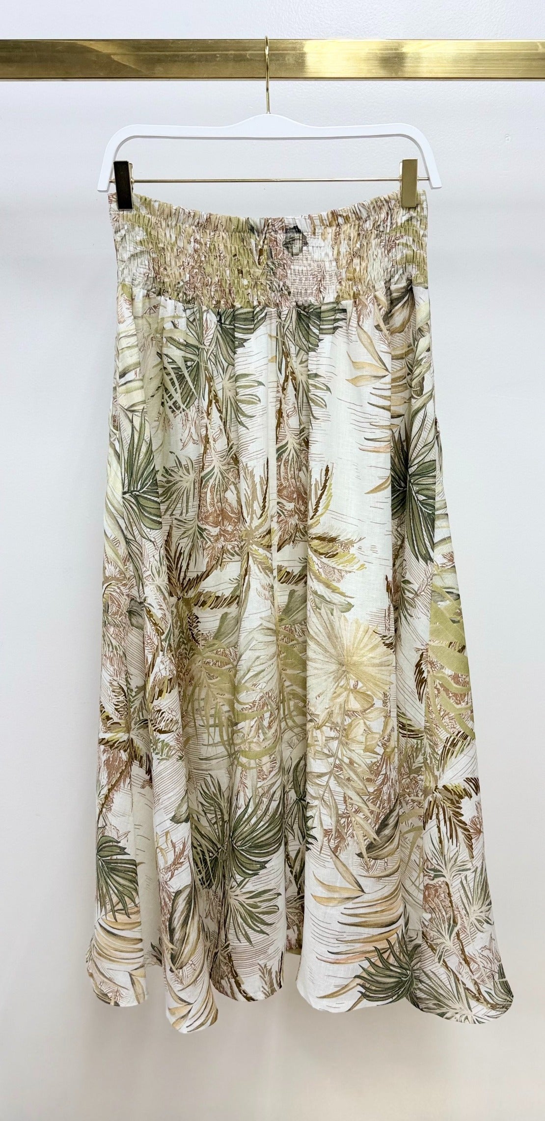 Fan Palm Print Skirt by Milio Milano in Green