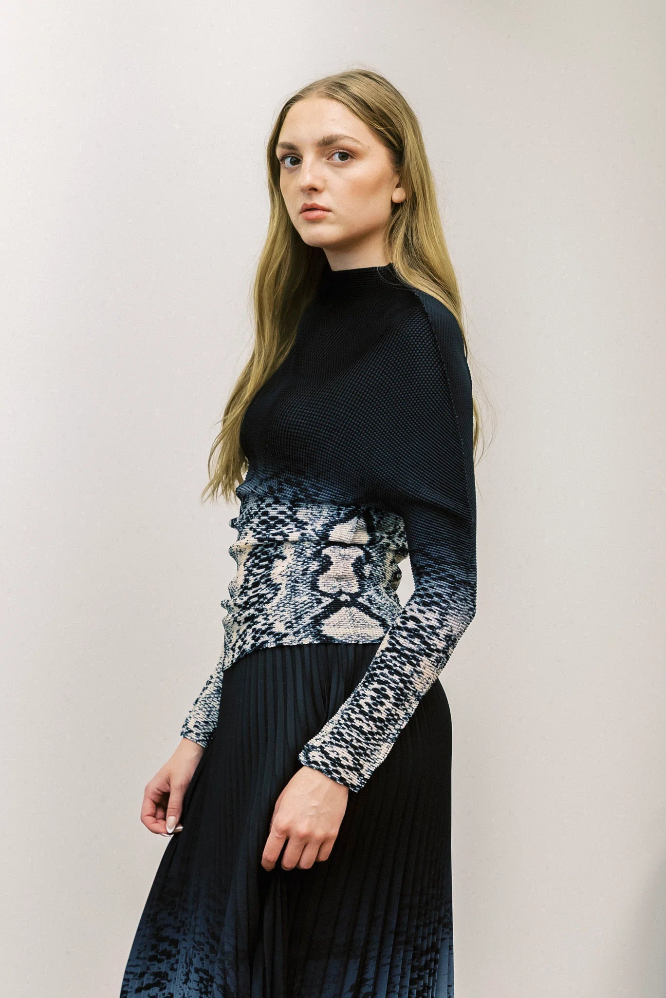 Akira Snakeskin Top by Wild Cosmos in Ink Mix