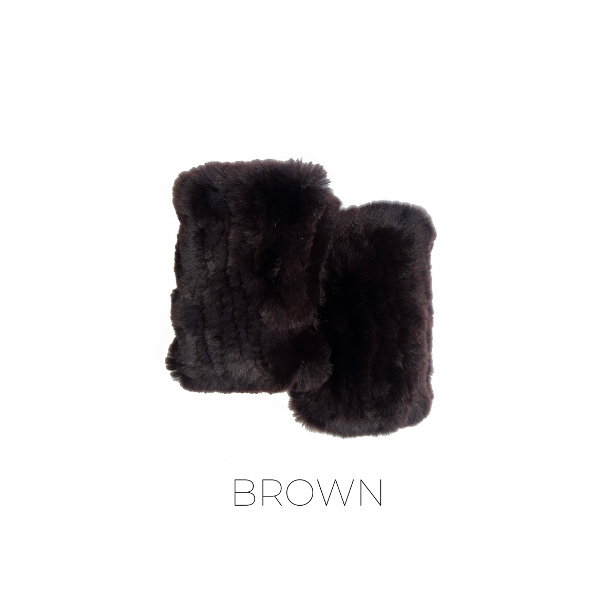 Rabbit Fur Handwarmers by Linda Richards in Brown