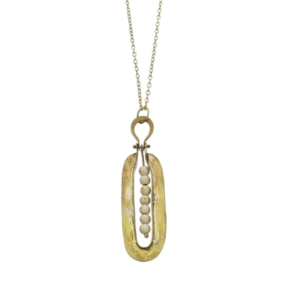 Kona Necklace with Howlite Stones by Homart in Brass