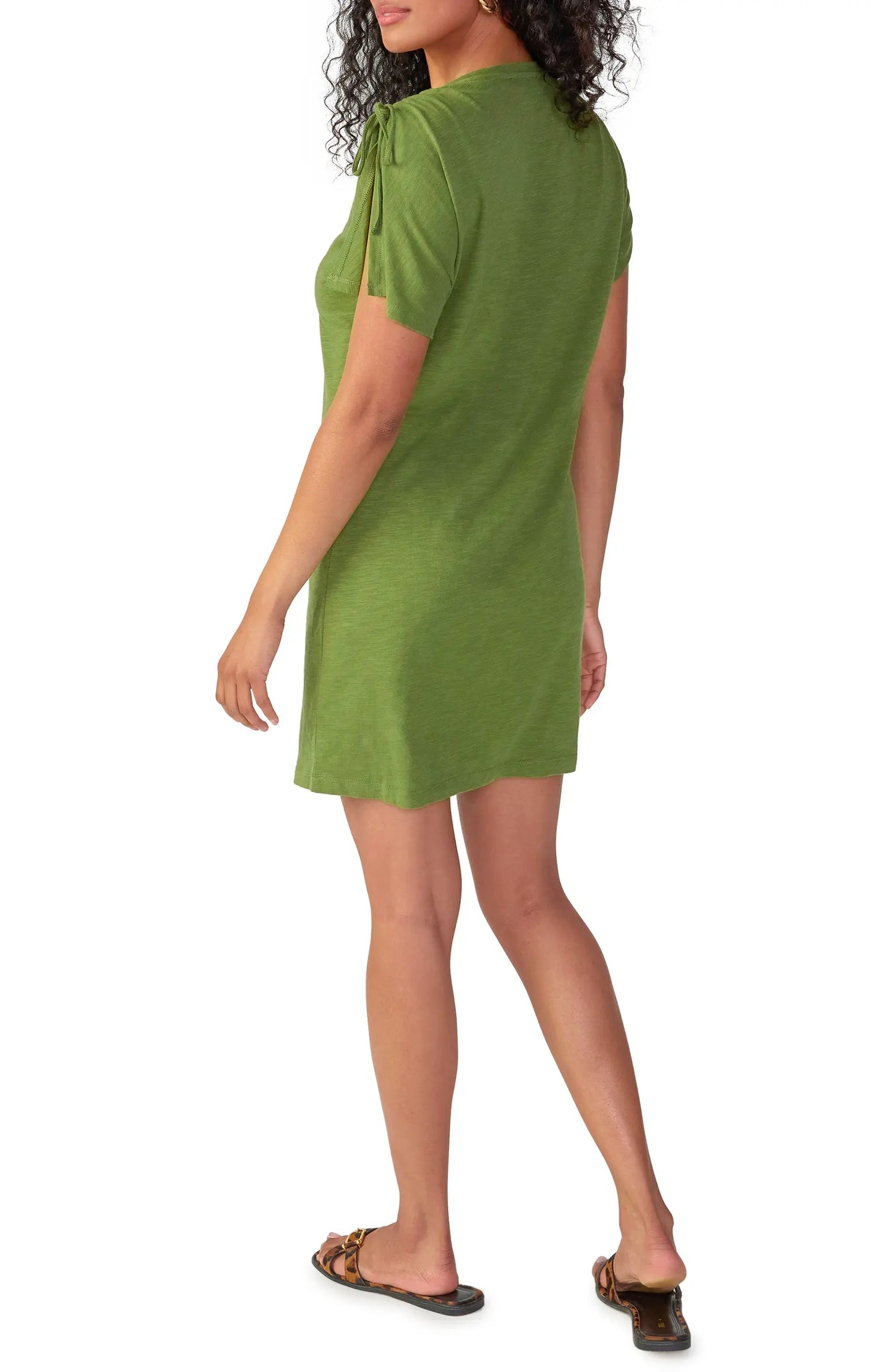 Drawstring Shoulder Dress by Sanctuary in Plant Green