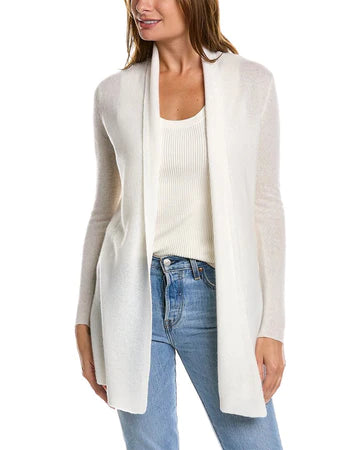Cashmere Cardigan by InCashmere in Whisper White