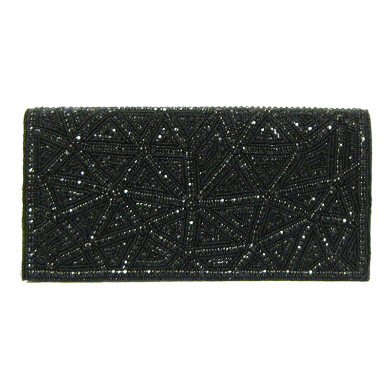 Crystal Handbag by David Jeffery with Black Crystal Beads