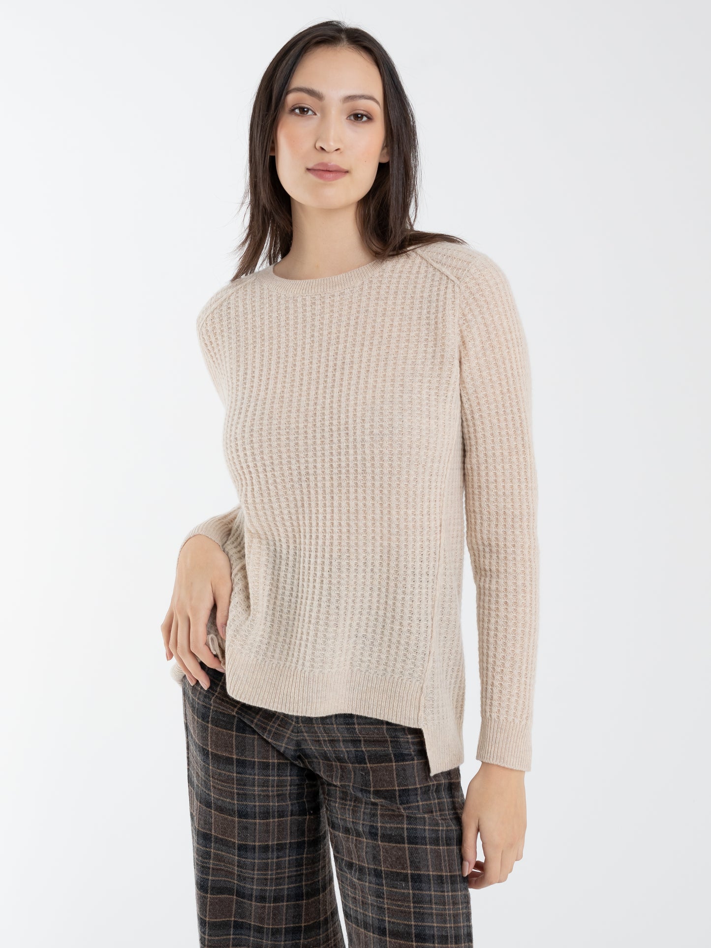 Cuddled Up Thermal Cashmere Pullover by Alashan Cashmere in Dune